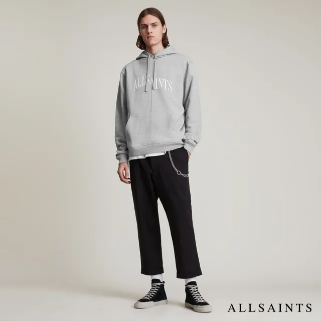 【ALLSAINTS】DROPOUT 純棉LOGO連帽衛衣-灰(常規版型)