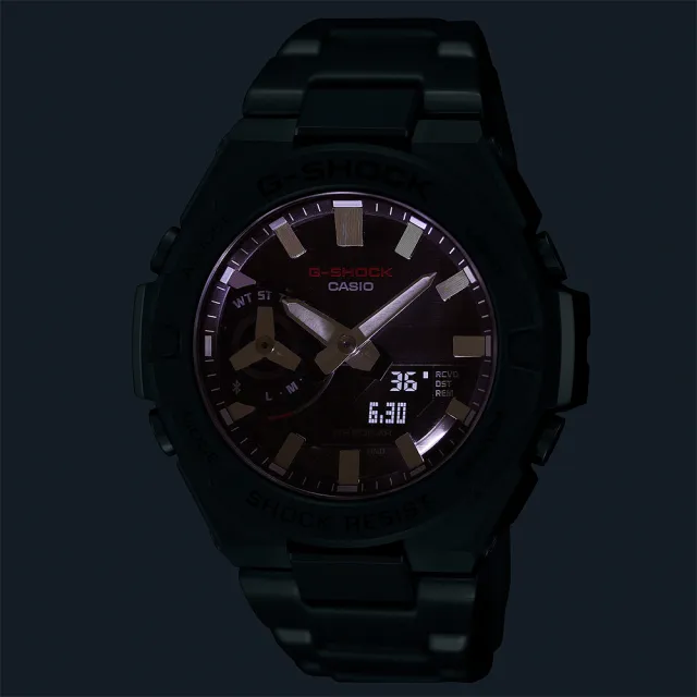 CASIO 卡西歐】G-SHOCK 太陽能碳核心防護藍牙雙顯手錶(GST-B500D-1A