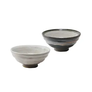 【有種創意食器】日本美濃燒 - 雲畫陶製對碗組(2件式 - 12.5cm)