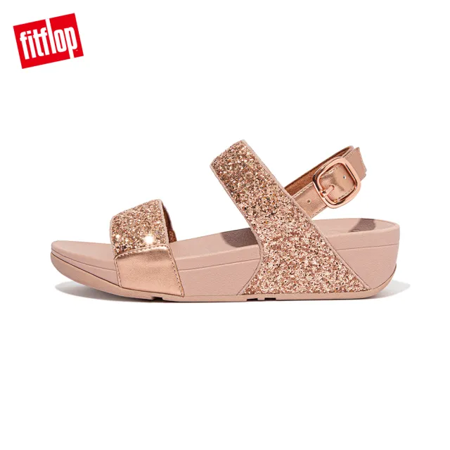 【FitFlop】LULU GLITTER BACK-STRAP SANDALS經典亮片後帶涼鞋-女(玫瑰金)