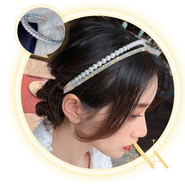 【NANA】娜娜 燦若星河雙層圓珠水鑽髮箍 HBD1(圓珠水鑽髮箍)