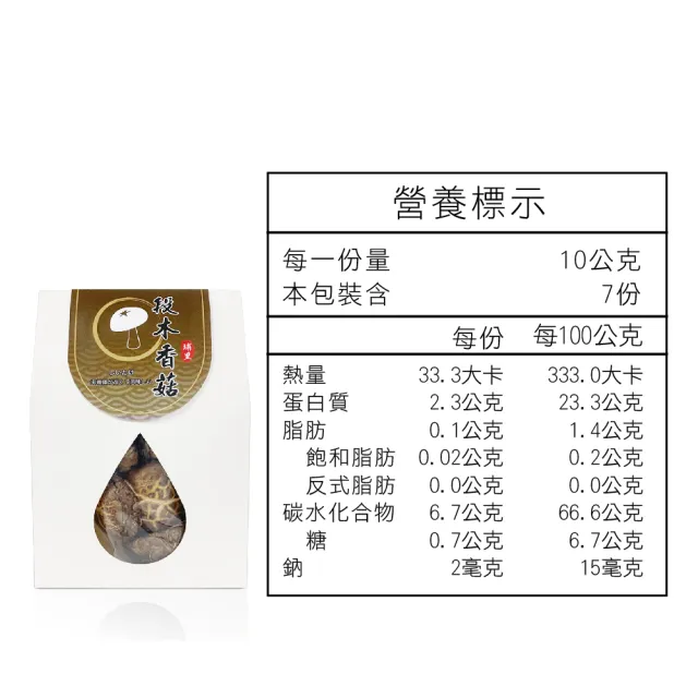 【瑞康生醫】台灣特級段木香菇70g/盒-共3盒(段木香菇 香菇)
