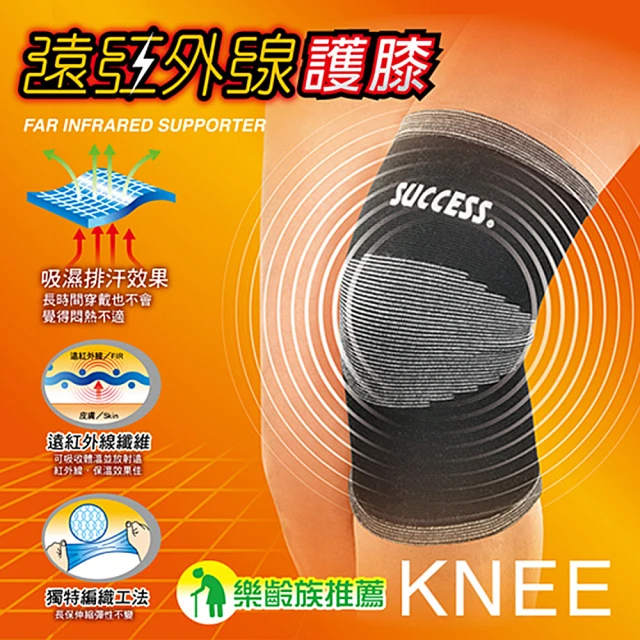 【SUCCESS 成功】S5163遠紅外線護 膝 護 具-1入(運動護具)