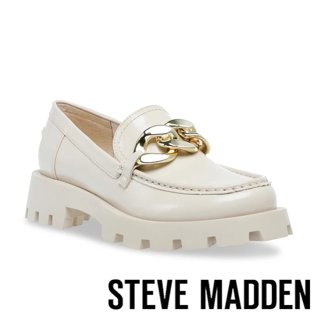 steve madden MIX UP 金飾扣厚底樂福鞋(米白色)