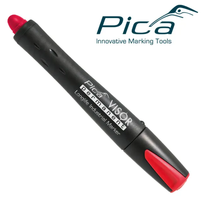 【Pica】Visor固體油漆筆-可換芯 紅-吊卡(990/40/SB)