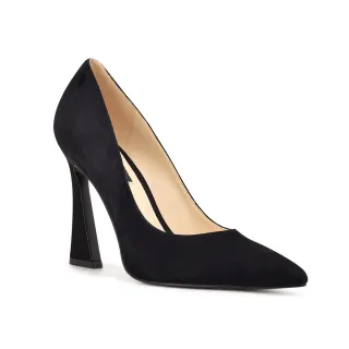 【NINE WEST】TRENDZ麂皮尖頭高跟鞋-黑色