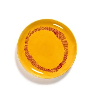 【SERAX】OTTO圓盤2入禮盒組D19cm-黃底紅圈(比利時米其林餐瓷家飾)