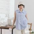 【gozo】minus g-限量系列 率性抓褶無袖襯衫(兩色)