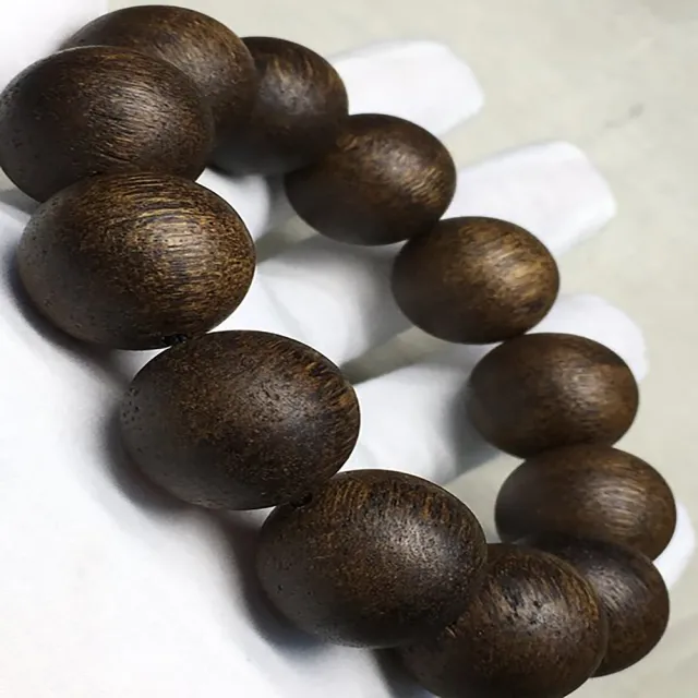 【桃花源創意工坊】文萊黑油雙面紋軟絲沉香手鍊(手鍊)