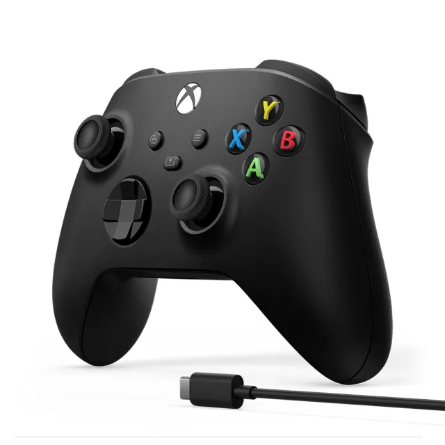 【Microsoft 微軟】Xbox無線控制器 + USB-C 纜線(磨砂黑)+Essential版有線滑鼠