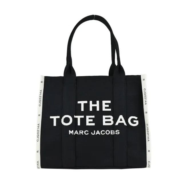 【MARC JACOBS 馬克賈伯】TOTE刺繡字母印花滾邊帆布托特包(大/黑)