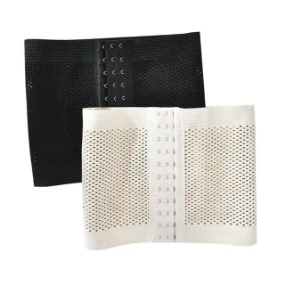 【CITY STAR】3排11扣透氣彈力塑身衣束腹帶2入(黑色/膚色)