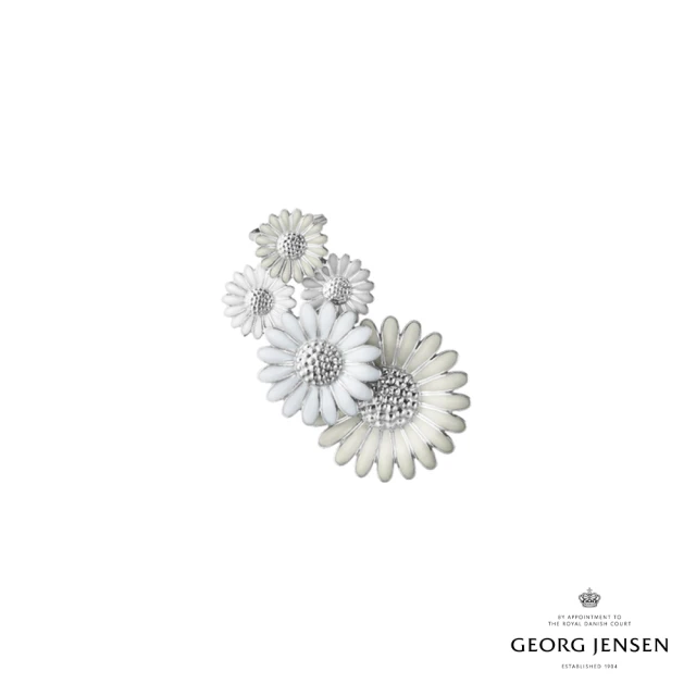 【Georg Jensen 官方旗艦店】DAISY 全耳式耳環 大 白色(純銀 耳環)