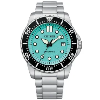 【CITIZEN 星辰】Mechanical經典湖水綠機械腕錶(NJ0170-83X)