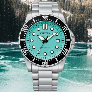 【CITIZEN 星辰】Mechanical系列 湖水綠 40小時動力儲存 機械腕錶 送禮推薦 禮物(NJ0170-83X)