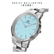 【Daniel Wellington】DW 手錶  Iconic Link Capri 36mm清新藍精鋼錶 粉藍錶盤(DW00100542)