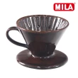 【MILA】日本製 織部燒 咖啡濾杯01-琥珀飴釉(附耐熱玻璃壺600ml)