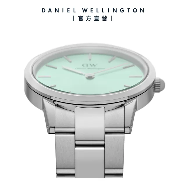 【Daniel Wellington】DW 手錶  Iconic Link Mint 28mm/32mm薄荷綠精鋼錶 粉綠錶盤(DW00100537)