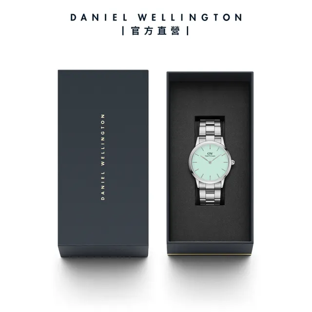 【Daniel Wellington】DW 手錶  Iconic Link Mint 36mm薄荷綠精鋼錶 粉綠錶盤(DW00100539)