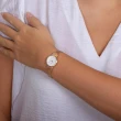 【OBAKU】亮麗采耀晶鑽時尚米蘭帶女錶-玫瑰金白(V207LEVIMV)