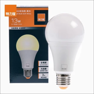 【特力屋】金耀13W LED球泡燈 黃光