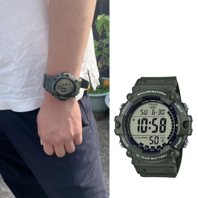 【CASIO 卡西歐】錶帶加長大錶面電子錶(AE-1500WHX-3A)