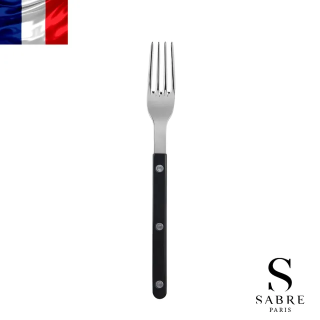 【Sabre Paris】Bistrot復古酒館純色系列-亮面主餐叉-黑