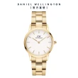 【Daniel Wellington】DW 手錶  Iconic Link 28mm/32mm精鋼錶 香檳金-白錶盤(DW00100567)