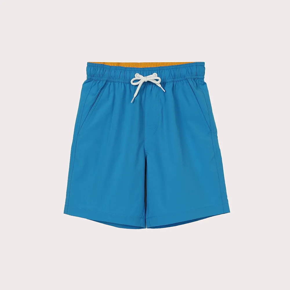【Hang Ten】男童-RELAXED FIT鬆緊腰頭漸層設計短褲(中藍)