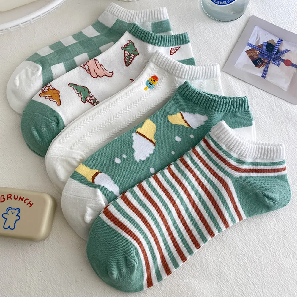 【Socks Form 襪子瘋】創意冰淇淋棉質百搭短襪(踝襪/棉襪/船型襪/女襪)