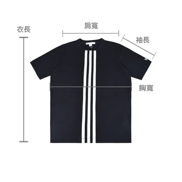 【Y-3 山本耀司】Y-3 20週年紀念款白字LOGO條紋純棉短袖T恤(平輸品/男款/黑)