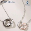 【Porabella】925純銀情侶款項鍊 男女款時尚小眾簡約 雙色雙環純銀項鍊 Necklace(一對販售)