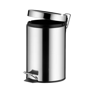 【KELA】不鏽鋼腳踏式垃圾桶 亮銀3L(回收桶 廚餘桶 踩踏桶)