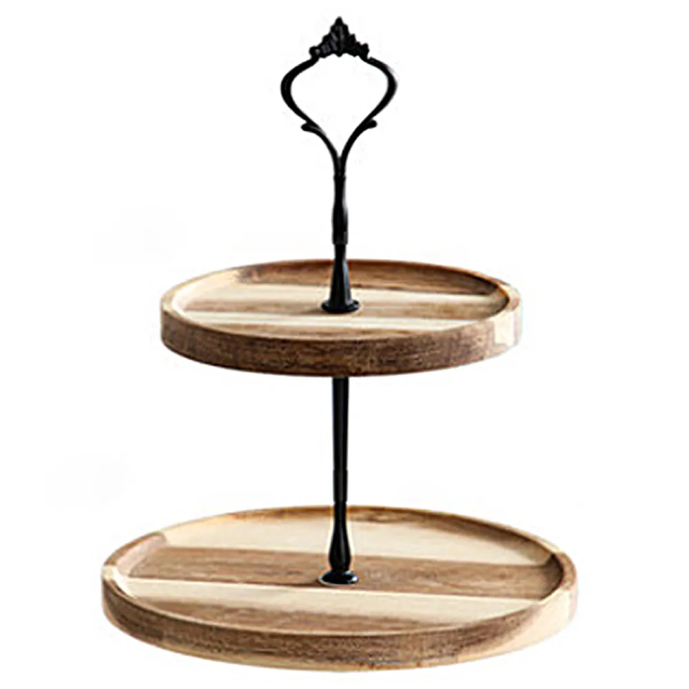 【Mass】木製雙層下午茶蛋糕盤 分離式雙層點心盤蛋糕架