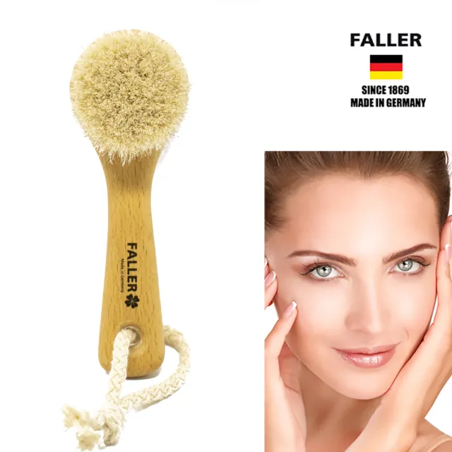 【FALLER 芙樂】德國製山羊毛溫和毛孔深層臉部按摩乾刷(乾刷/沐浴按摩美容潔顏/雙11)