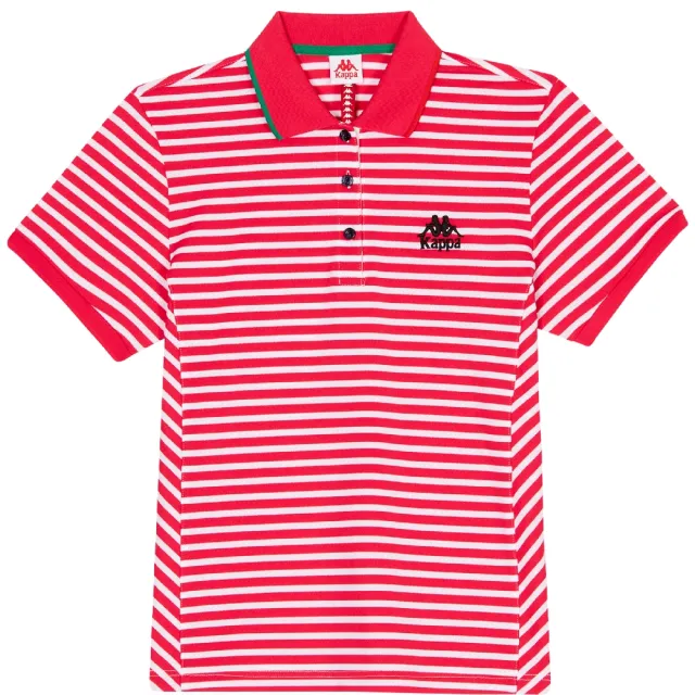 【KAPPA】義大利 女生短袖POLO(胭脂紅371D5SWX8P)