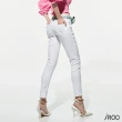 【iROO】經典窄管白牛仔褲