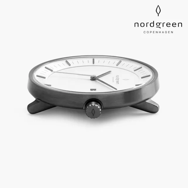 【Nordgreen 官方直營】Philosopher 哲學家 深空灰系列 北歐藍指針真皮錶帶手錶 40mm