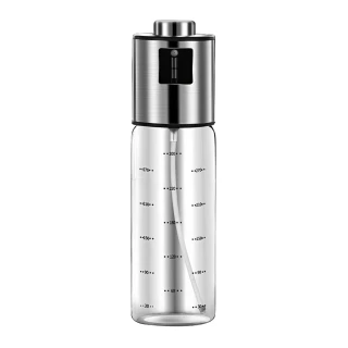 【Store up 收藏】頂級304不鏽鋼 加大款 耐熱玻璃霧面噴油瓶(AD327)