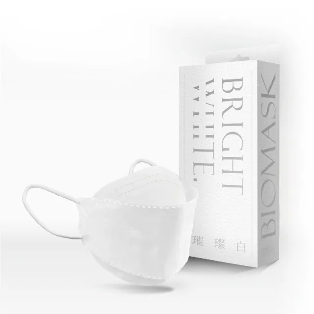【BioMask杏康安】四層成人醫用口罩-莫蘭迪系列-璀燦白-10入/盒(醫療級、韓版立體、台灣製造)