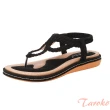 【Taroko】麻花交錯歐美夾腳坡跟舒適涼鞋(3色可選)