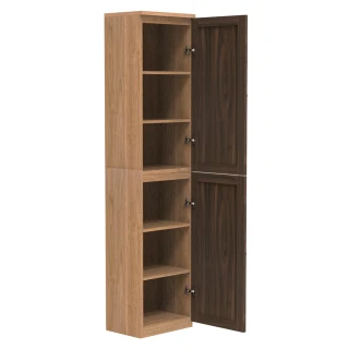 【特力屋】組合  萊特 組合式書櫃 淺木櫃/淺木層板4入/深木門2入 40x30x174.2cm