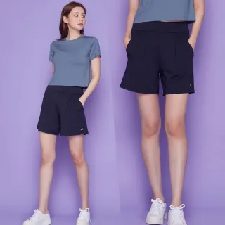 【STL】yoga 韓國 涼感 女 運動短褲 Fine Pintuck Short Pants 打摺立體 A字褲管(午夜深藍DarkNight)