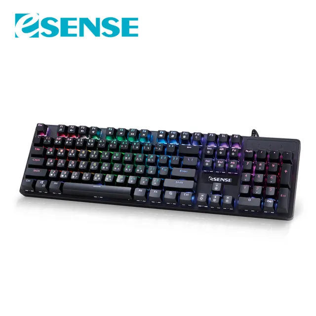 【ESENSE 逸盛】K8160BK RGB電競機械青軸鍵盤(機械鍵盤)