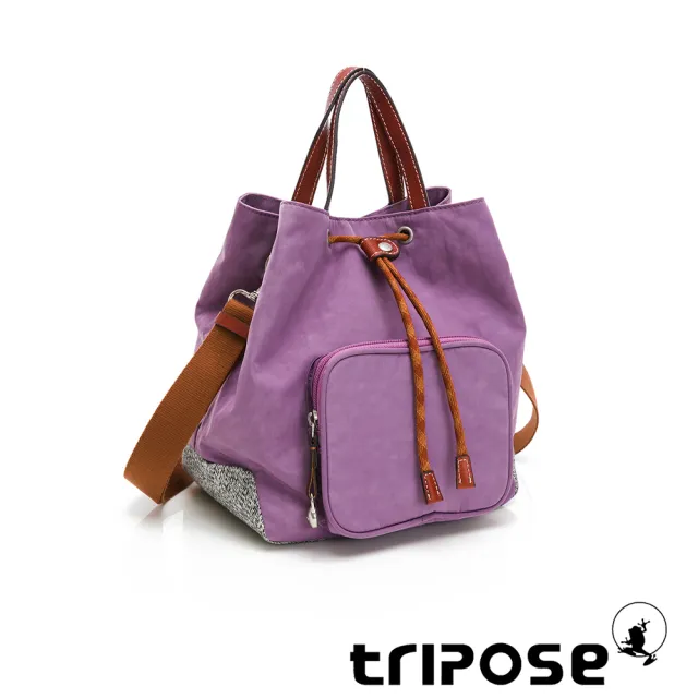 【tripose】漫遊系列岩紋手提斜背水桶包(夢幻紫)
