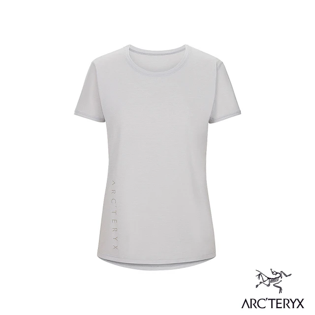 【Arcteryx 始祖鳥】女 Taema 快乾 短袖 圓領衫(空氣雜灰/土褐)
