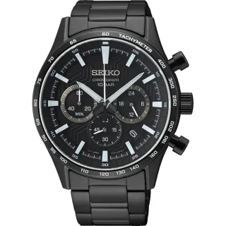 【SEIKO 精工】CS系列輪胎紋三眼計時手錶 送行動電源 開學(SSB415P1/8T63-00Y0SD)