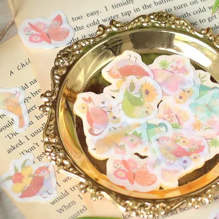 【德德小品集】貼紙包 庭院美術館 手帳貼紙 裝飾貼紙(以花為雨 春光悅鳥 深森小窗 羅曼畫廊)