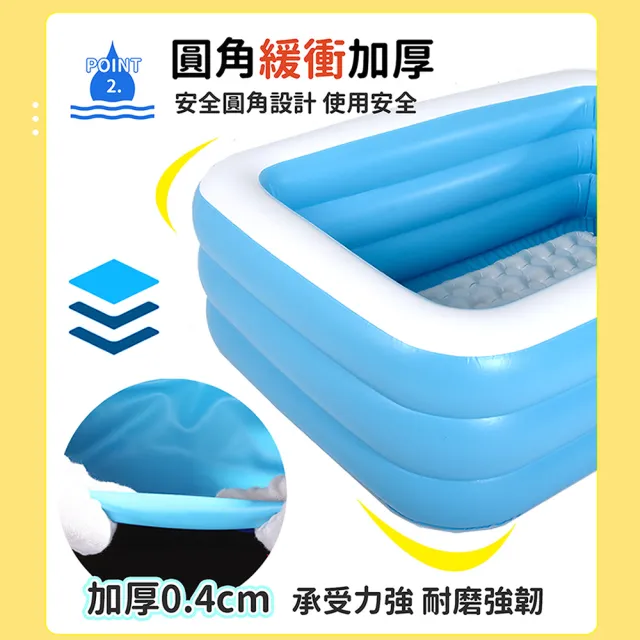 【Leader X】三層加厚充氣游泳池 1.5米 加大加厚款(充氣泳池 家庭戲水池 可摺疊戲水池 兒童充氣水池)