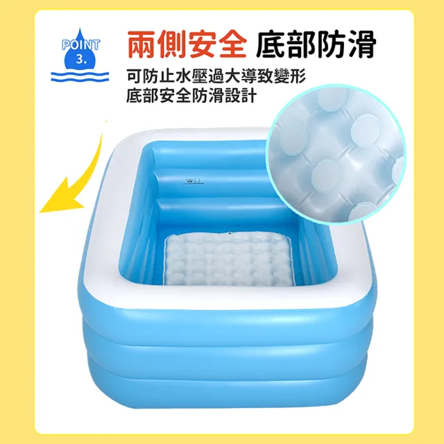【Leader X】三層加厚充氣游泳池 1.5米 加大加厚款(充氣泳池 家庭戲水池 可摺疊戲水池 兒童充氣水池)
